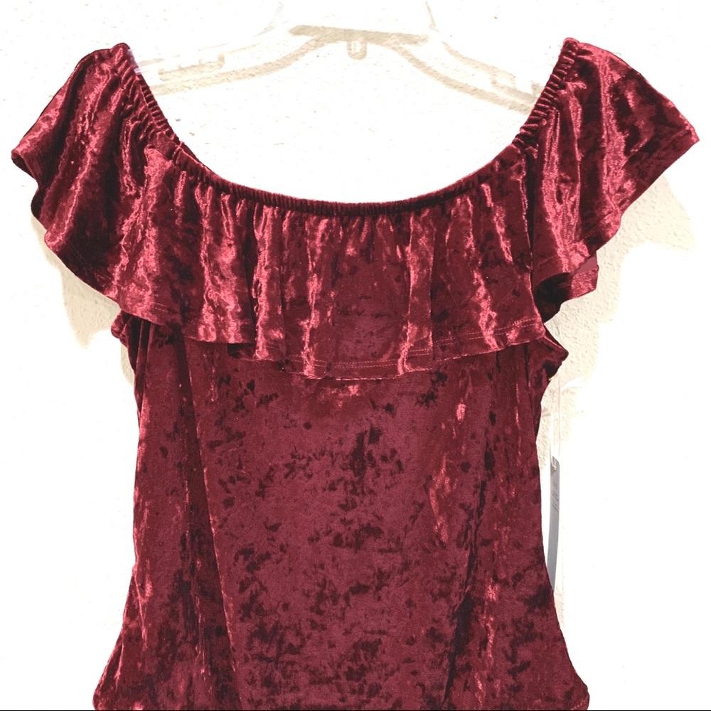 Plus Size Off Shoulder Velvet Bodysuit (NWT) - Picture 2 of 15